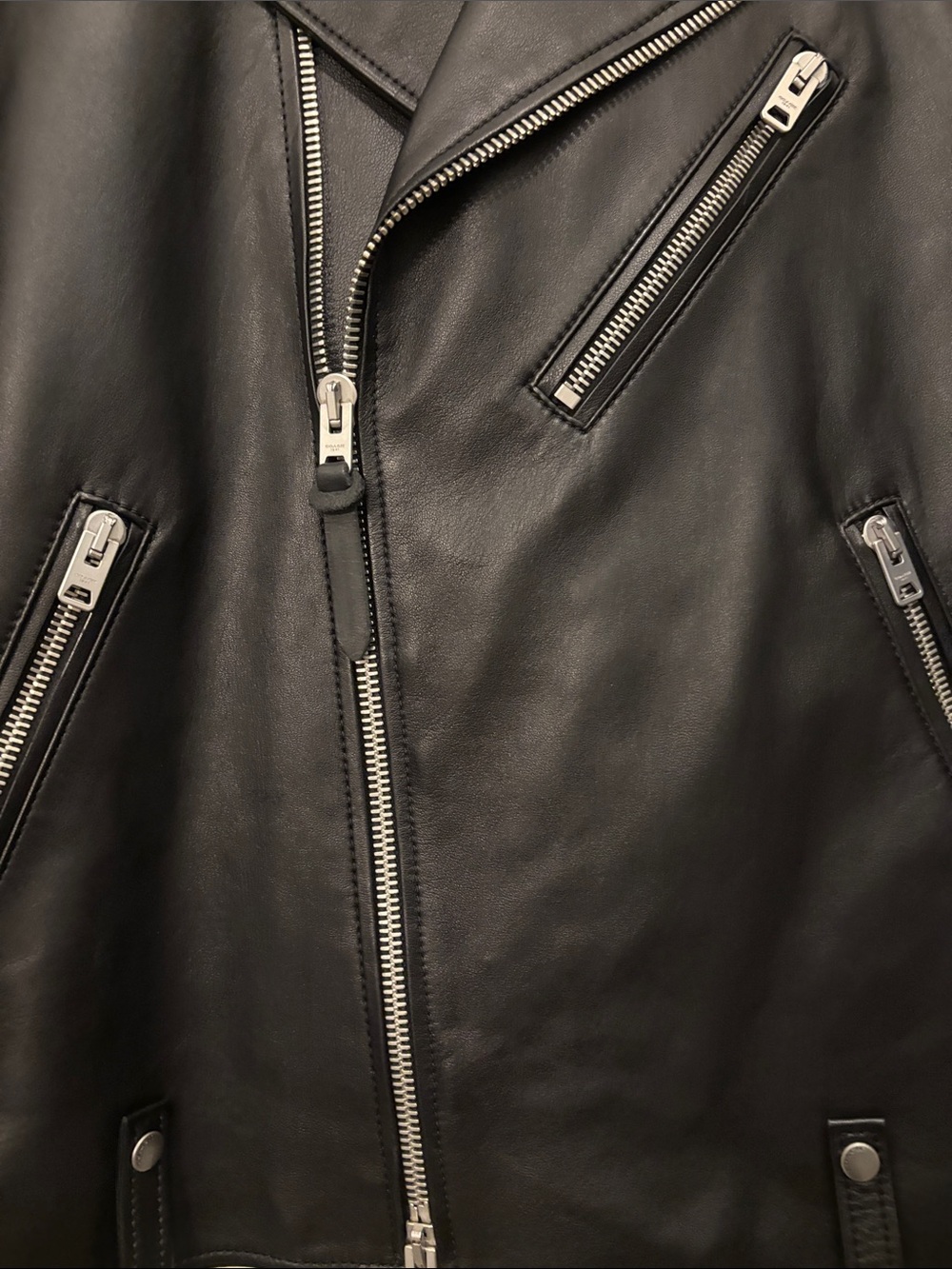 Coach Black Leather lamb skin bomber - Picture 3 of 5